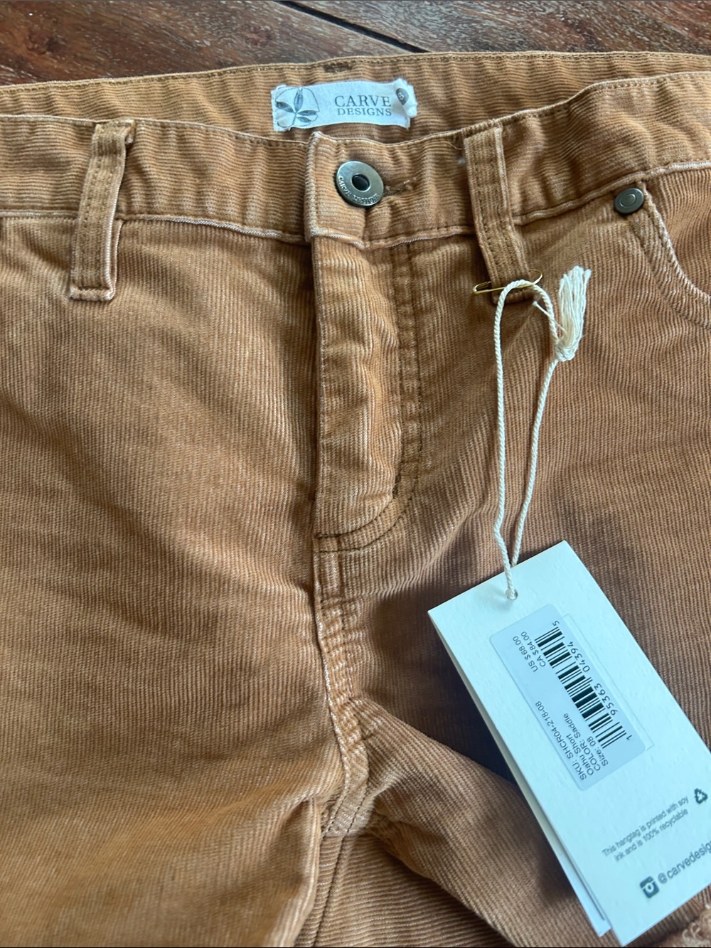 Carve Designs Corduroy shorts in Saddle